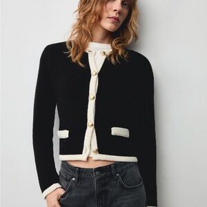 Mango Knitted Button Jacket